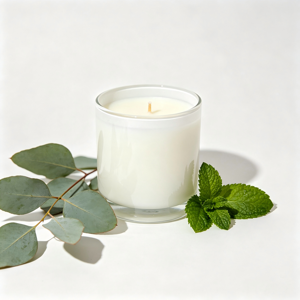 AromaGlow Citrus Bergamot Soy Candle 8oz Fresh Uplifting Aroma