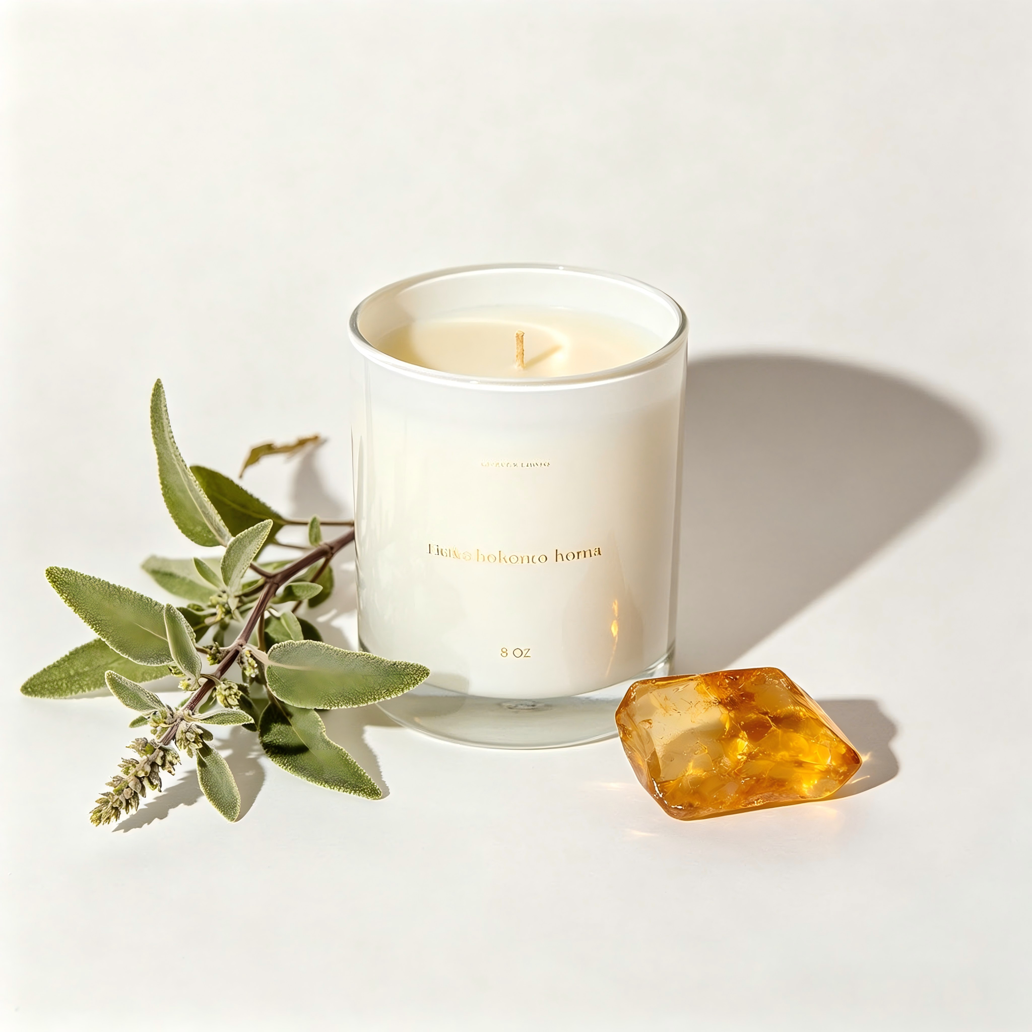 AromaGlow Citrus Bergamot Soy Candle 8oz Fresh Uplifting Aroma