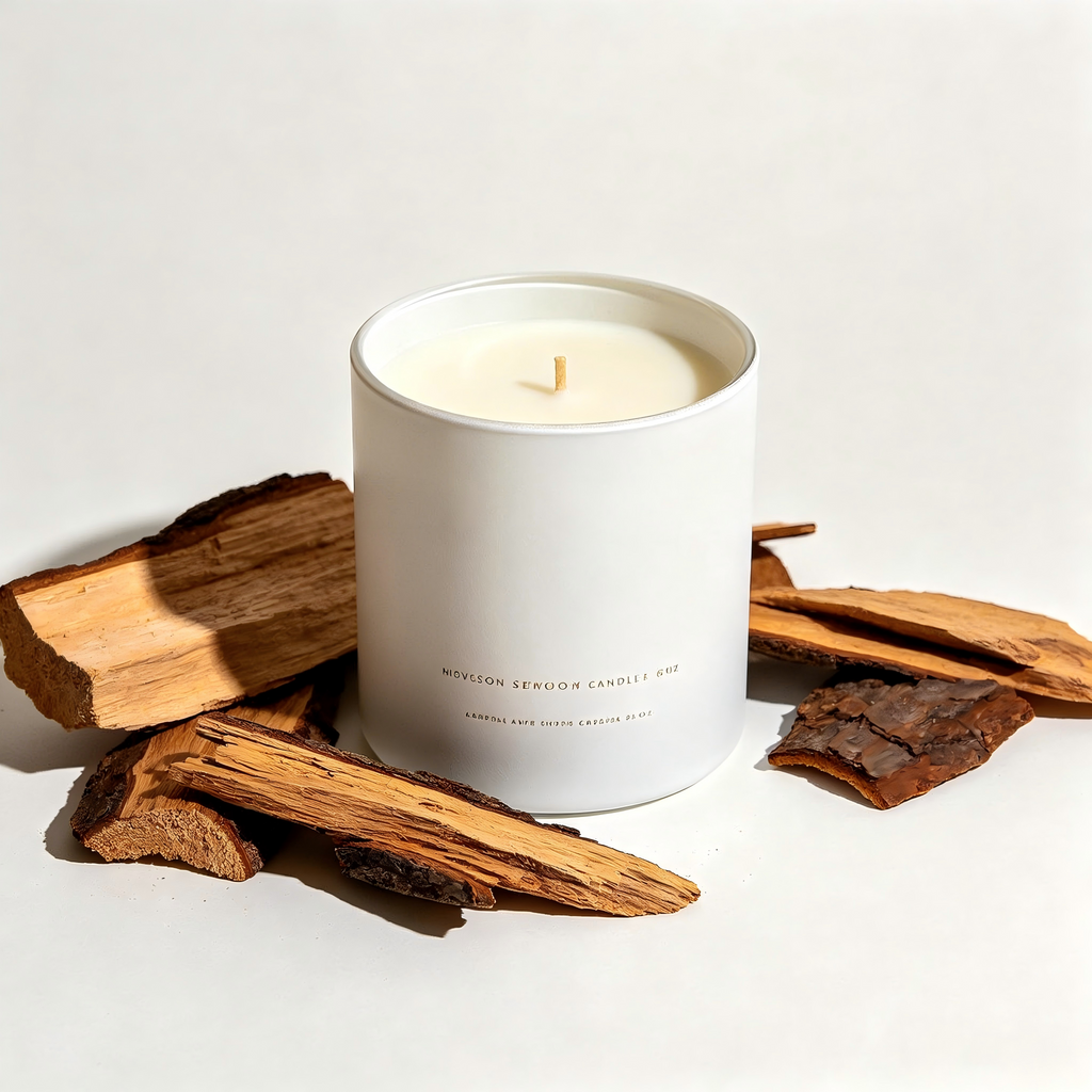 AromaGlow Green Tea Ginger Soy Candle 8oz Calming Clean Scent