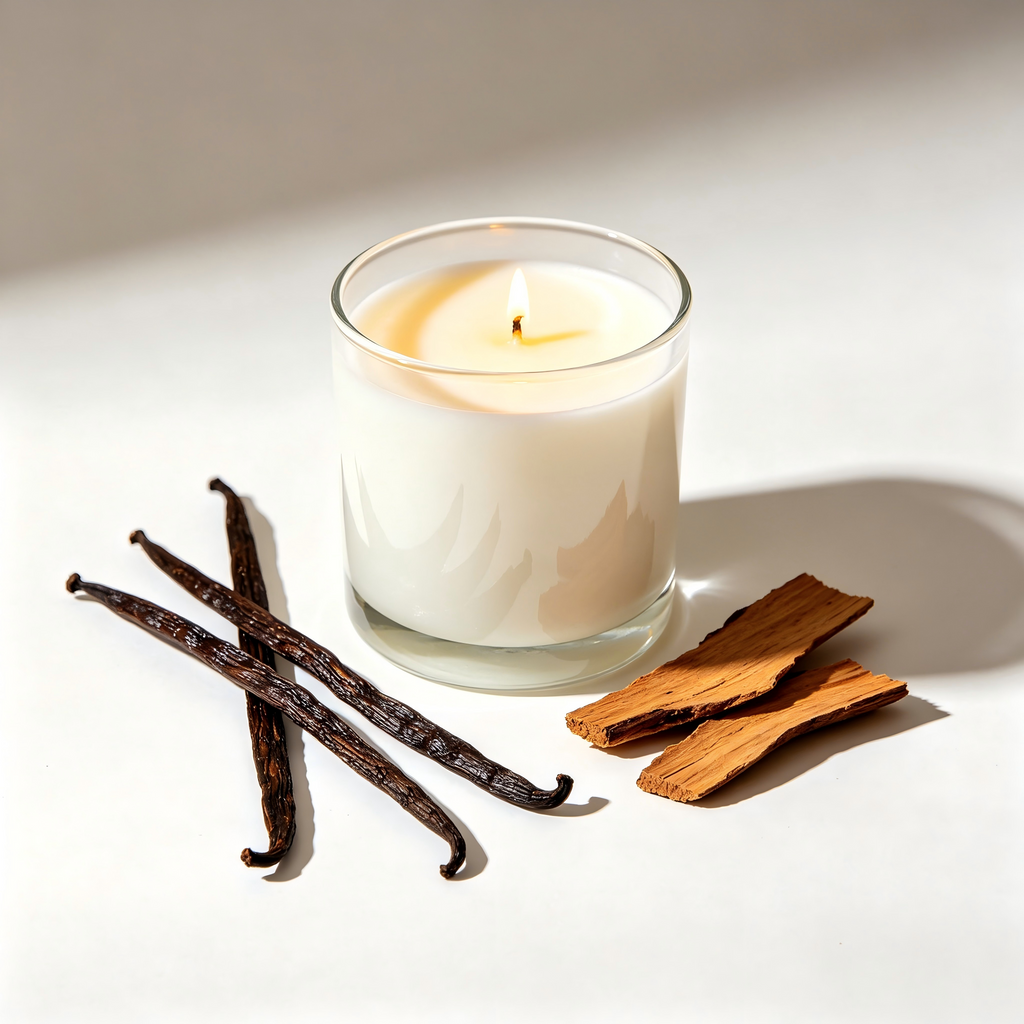 AromaGlow Green Tea Ginger Soy Candle 8oz Calming Clean Scent